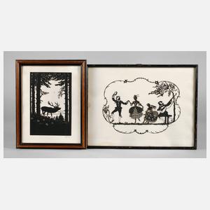 Zwei Scherenschnitte