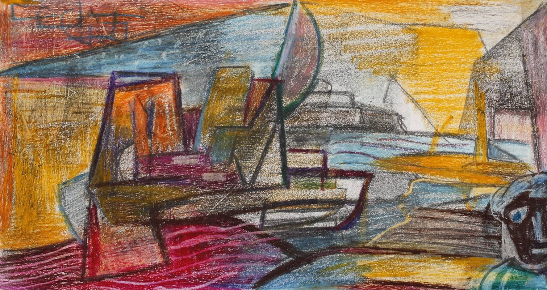 Prof. Hilde Goldschmidt attr., Komposition mit Schiff