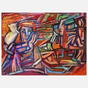 Prof. Hilde Goldschmidt, Figürliche Komposition mit Katze