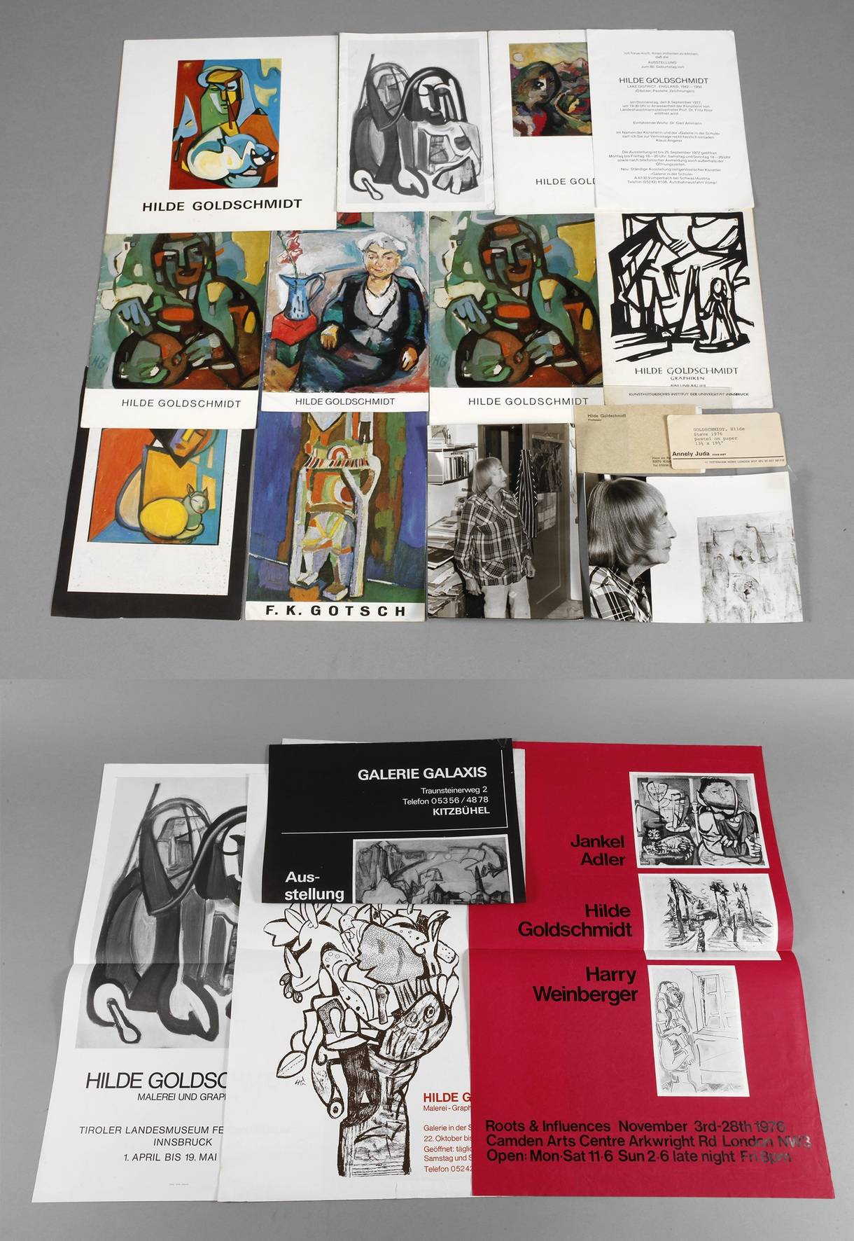 Prof. Hilde Goldschmidt, Konvolut Plakate, Ausstellungshefte, Fotos