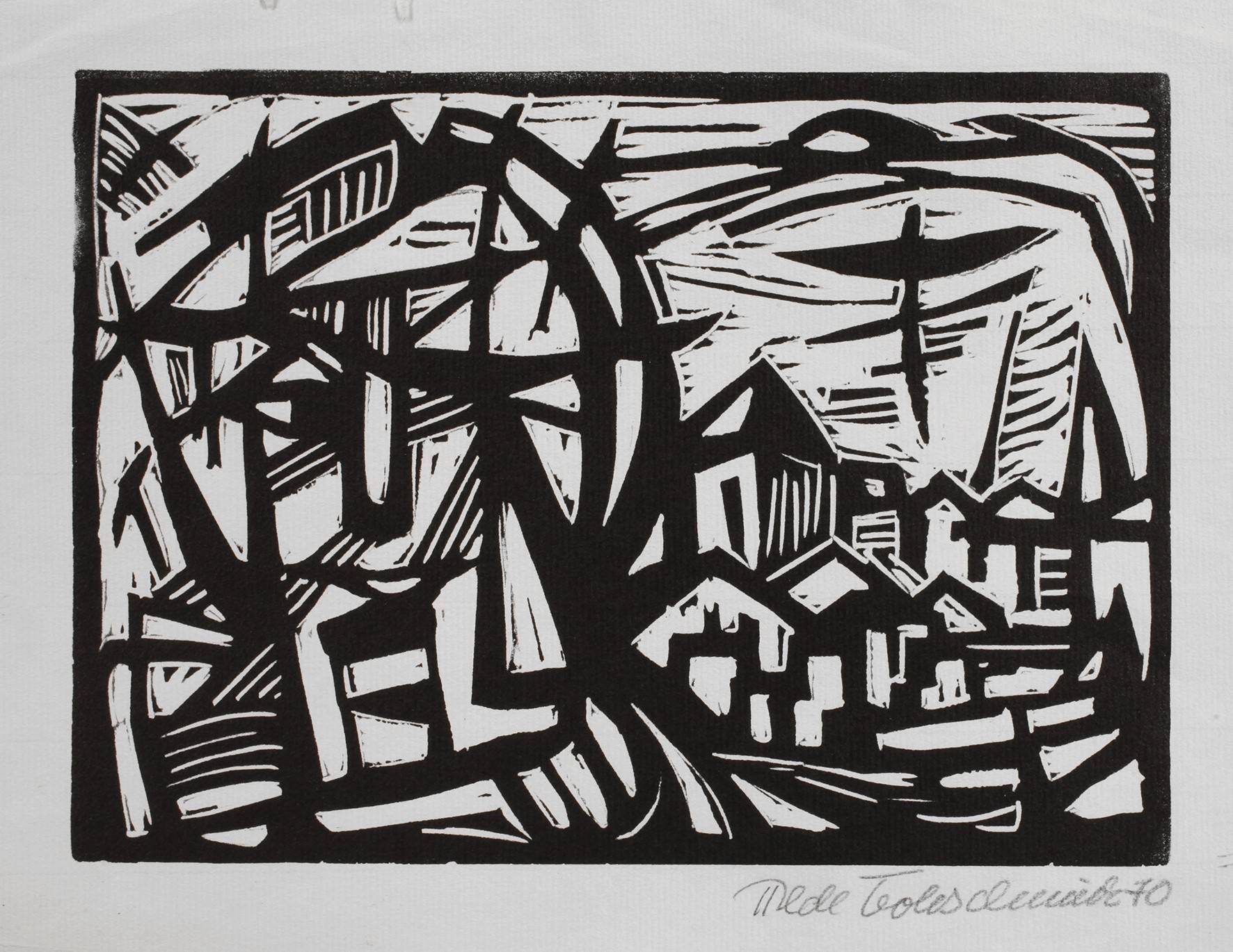 Prof. Hilde Goldschmidt, Kopf vor Stadt