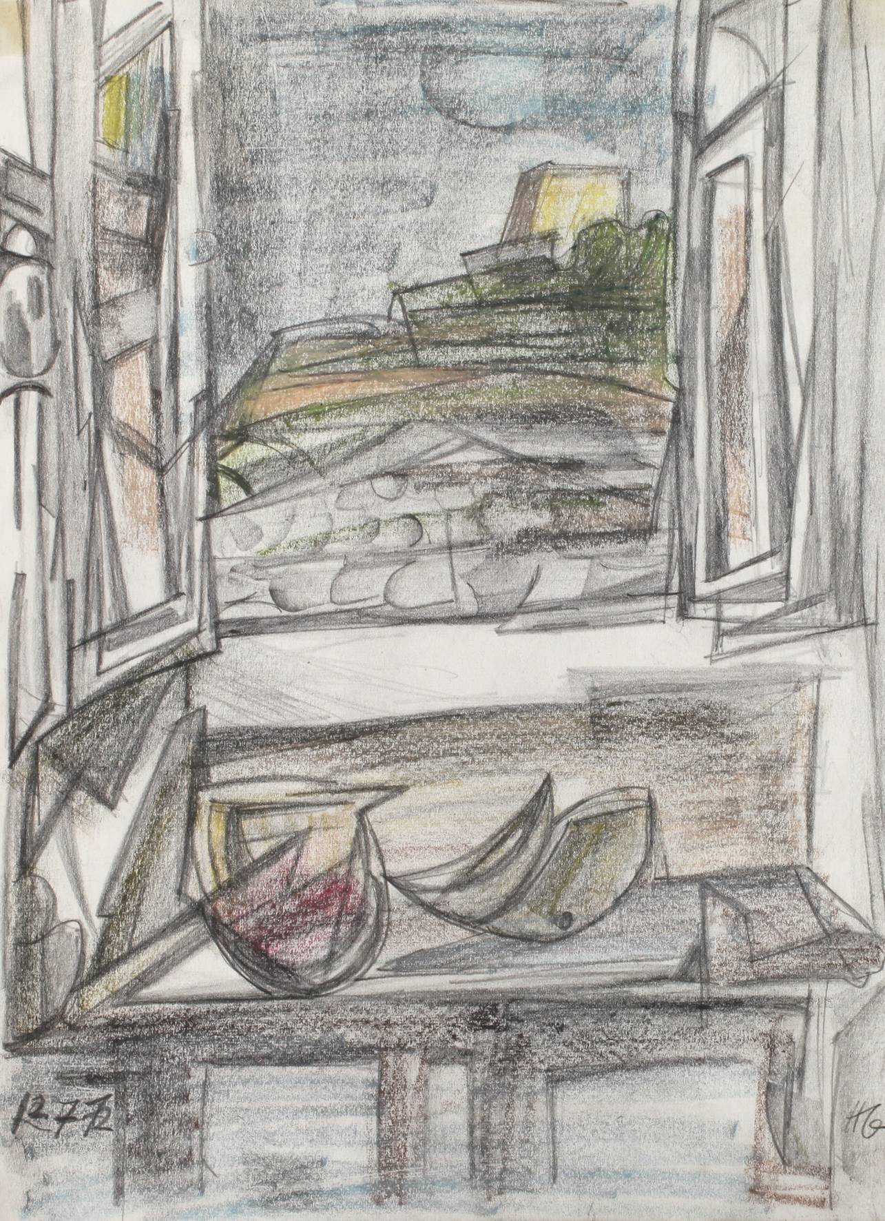 Prof. Hilde Goldschmidt, Stillleben vor offenen Fenster