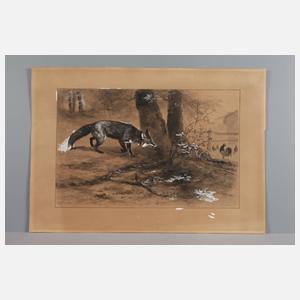 Otto Vollrath, Fuchs sich an Hühner anschleichend