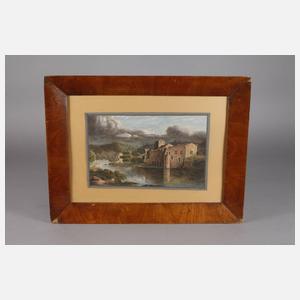 Romantische Flusslandschaft mit Badenden