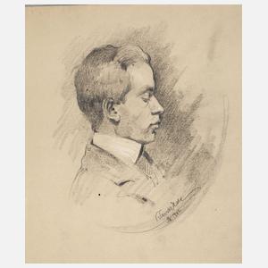 Eduard Klenk, Junger Mann im Profil