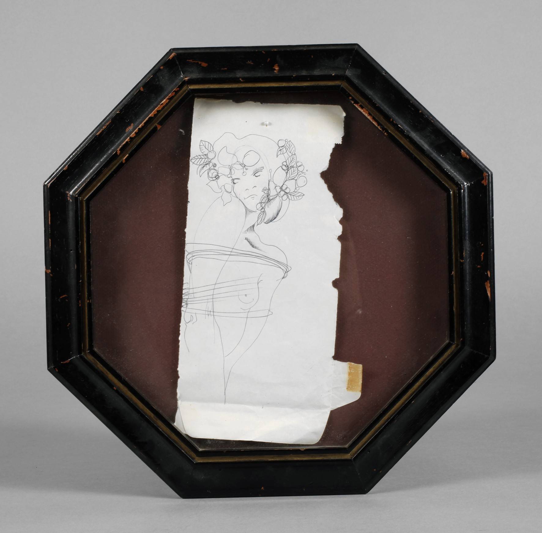 Régis Dho, attr., Frauenakt mit Blumen