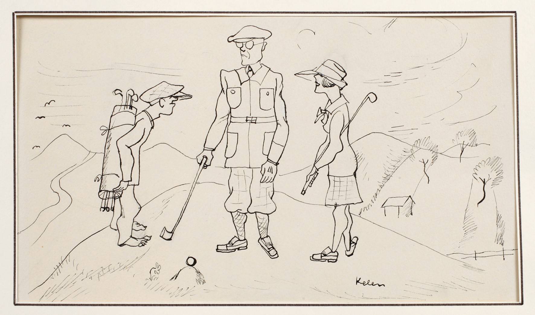 Emeric Kelen, Karikatur Golfspieler