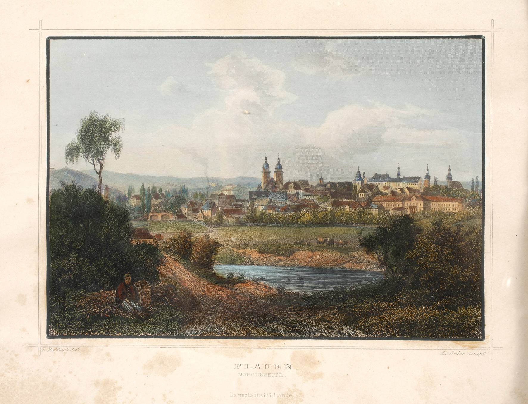 ”Plauen von der Morgenseite”, um 1850