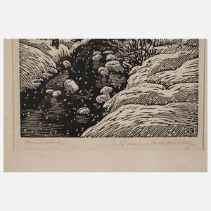 Richard Grimm-Sachsenberg, winterlicher Bachlauf