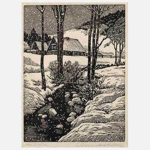 Richard Grimm-Sachsenberg, winterlicher Bachlauf