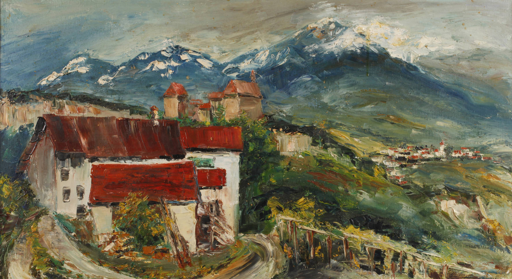 Martin Grünert, ”Schloss und Dorf Tirol bei Meran Italien”