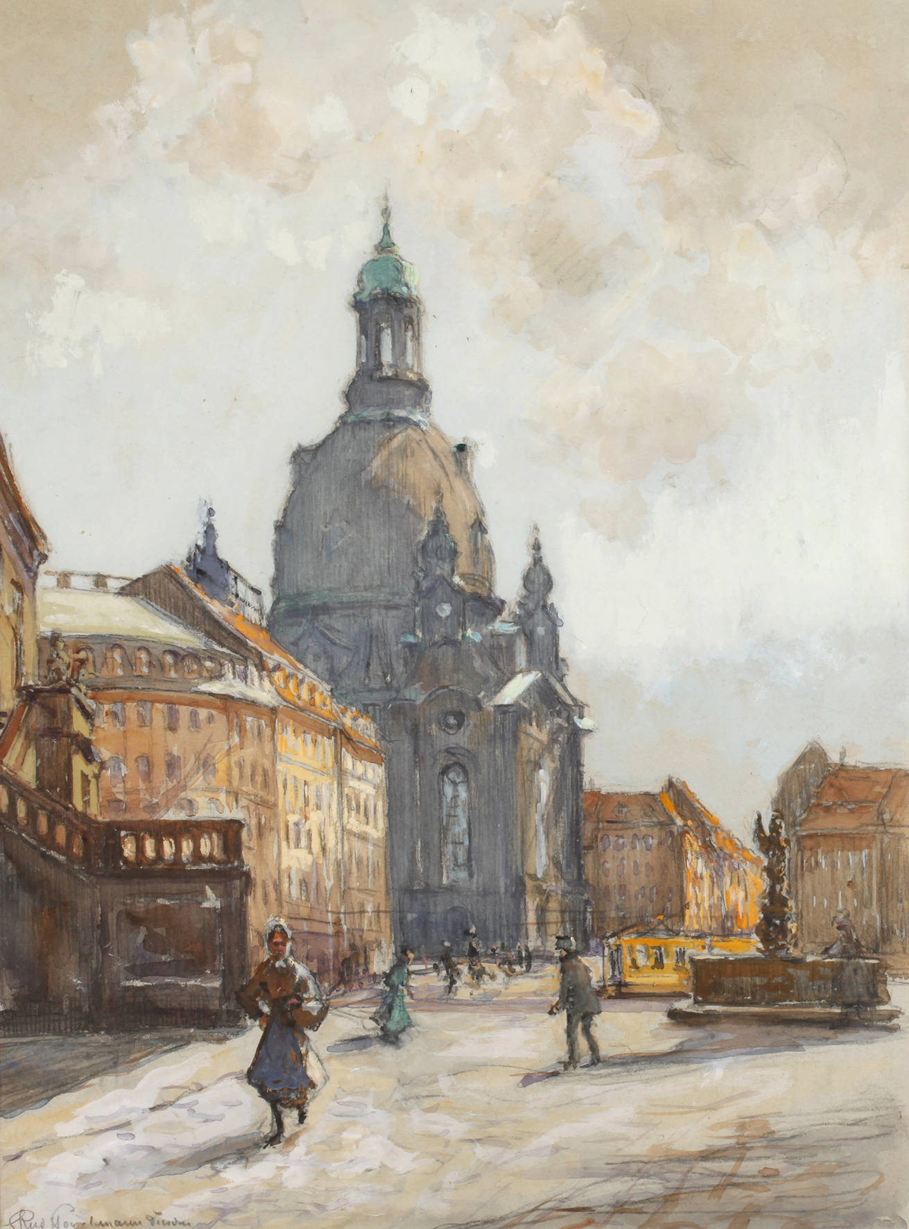 Rudolf Poeschmann, Dresden Neumarkt mit Frauenkirche