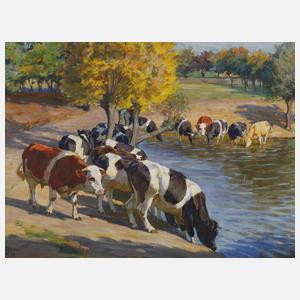 Willy Tag, Kühe am Wasser