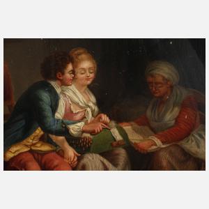 Liebespaar im Kücheninterieur