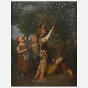 A. Werner, Äpfel Pflückende Kinder