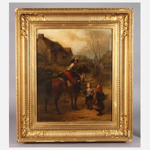 Eugene Charpentier, Kürassier Kindern ein Brot reichend