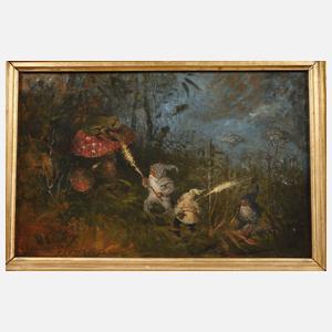 Heinrich Schlitt, Zwerge einen Frosch neckend