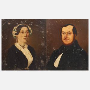 Luther, attr., Paar Biedermeierportraits