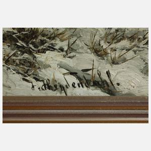 Joseph Heydendahl, Wildschweinrotte im Winterwald