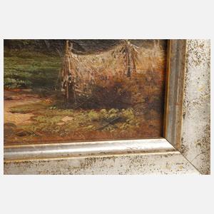 Ludwig Gebhardt, attr., Uferszene im Alpenvorland