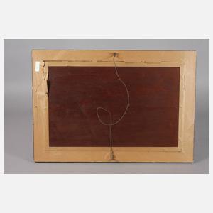 Heinz Flockenhaus, Fischerkate am verschneiten Seeufer