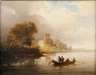 Prof. Caspar Scheuren, Seelandschaft mit Kahnfahrern