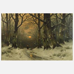 A. Pettler, Reisigsammlerin im Winterwald