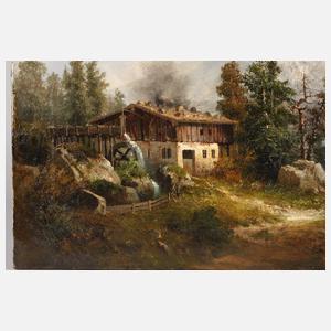 Albert Gustav Schwartz, attr., Mühle im Gebirge