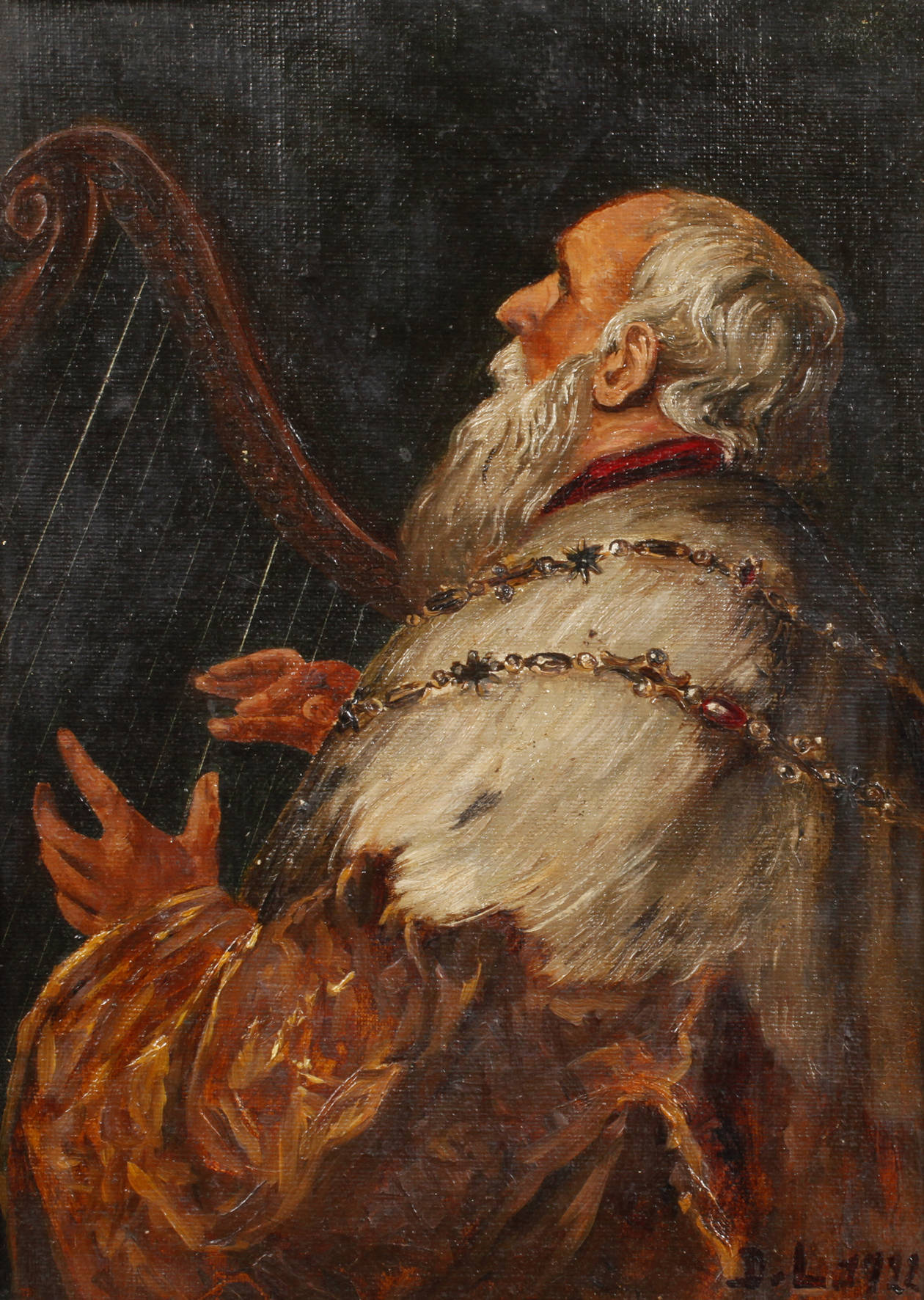 ”König David die Harfe spielend” nach Rubens