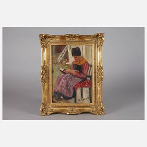 Frank, Lesende Frau in Tracht