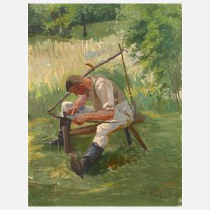 Maria Theresia von Habsburg-Lothringen, attr., Beim Dengeln