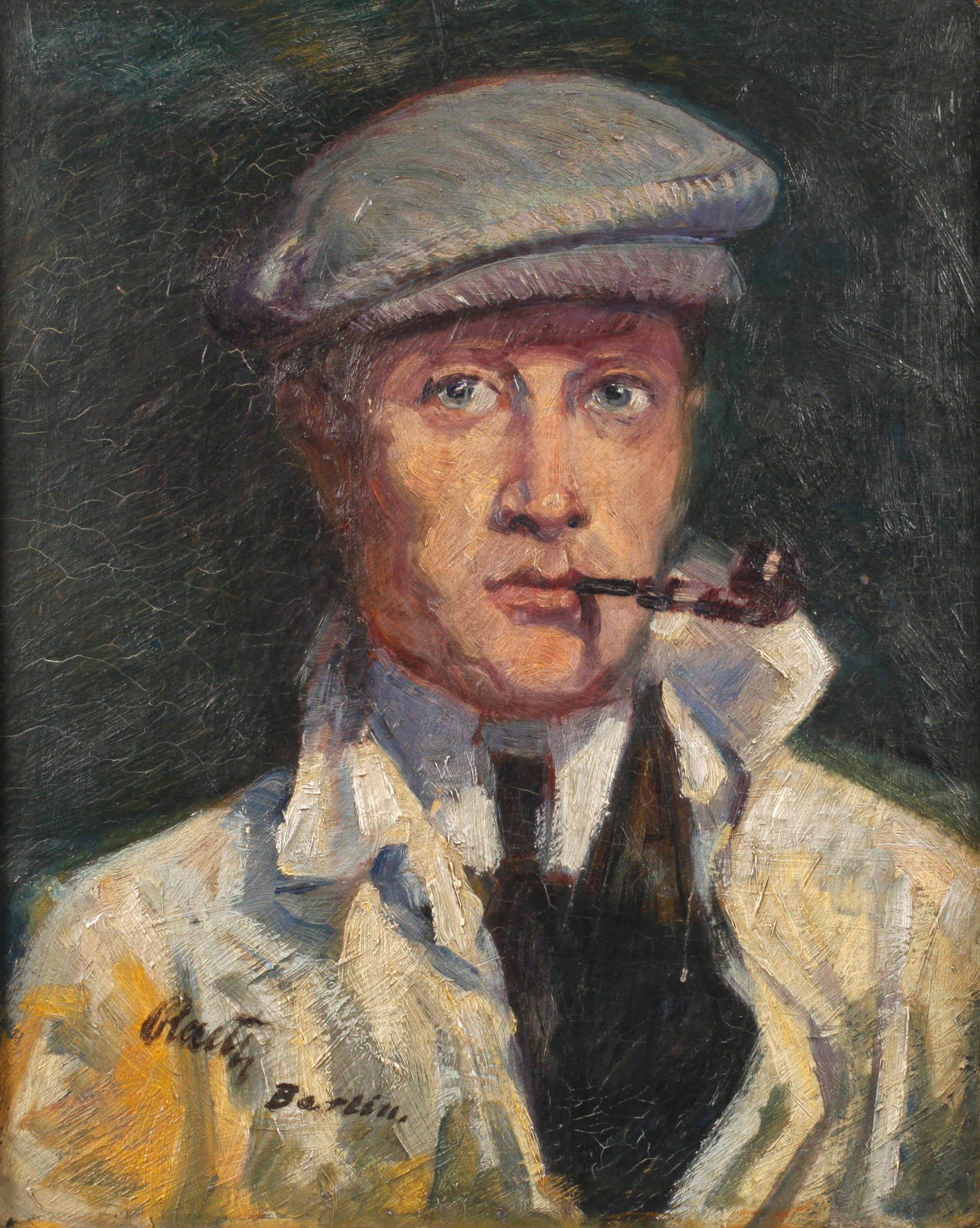 Junger Mann mit Pfeife