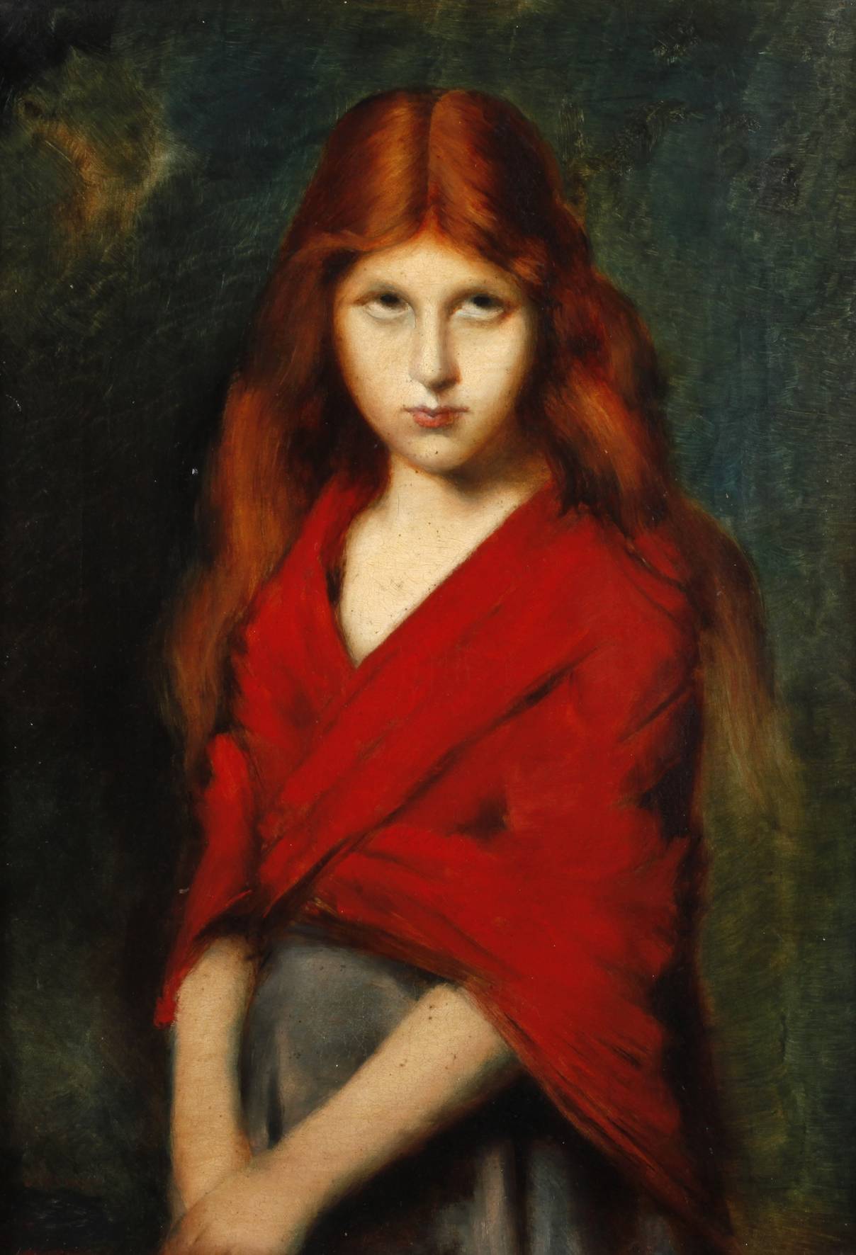 Frau mit rotem Umhang