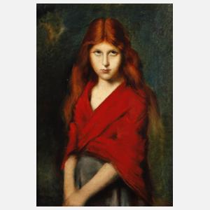 Frau mit rotem Umhang