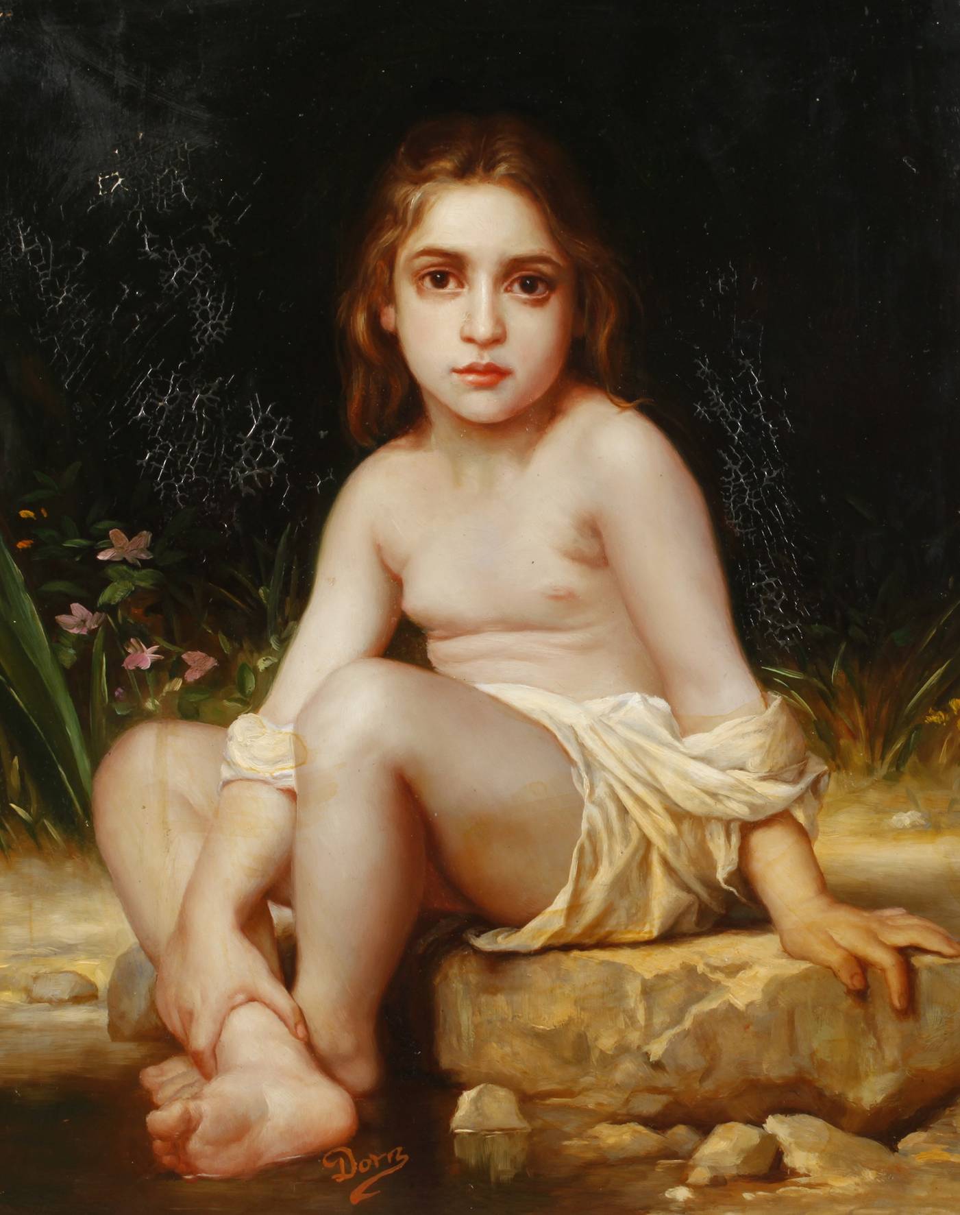 Dorn, Auf einen Stein sitzendes Mädchen