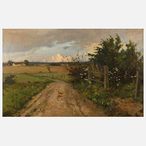 Carl Hornung-Jensen, Landstraße in weiter Sommerlandschaft