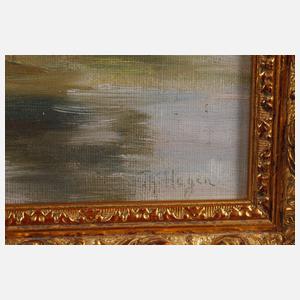 Prof. Theodor Hagen, See in hügeliger Landschaft