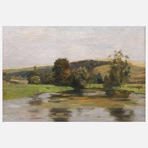 Prof. Theodor Hagen, See in hügeliger Landschaft