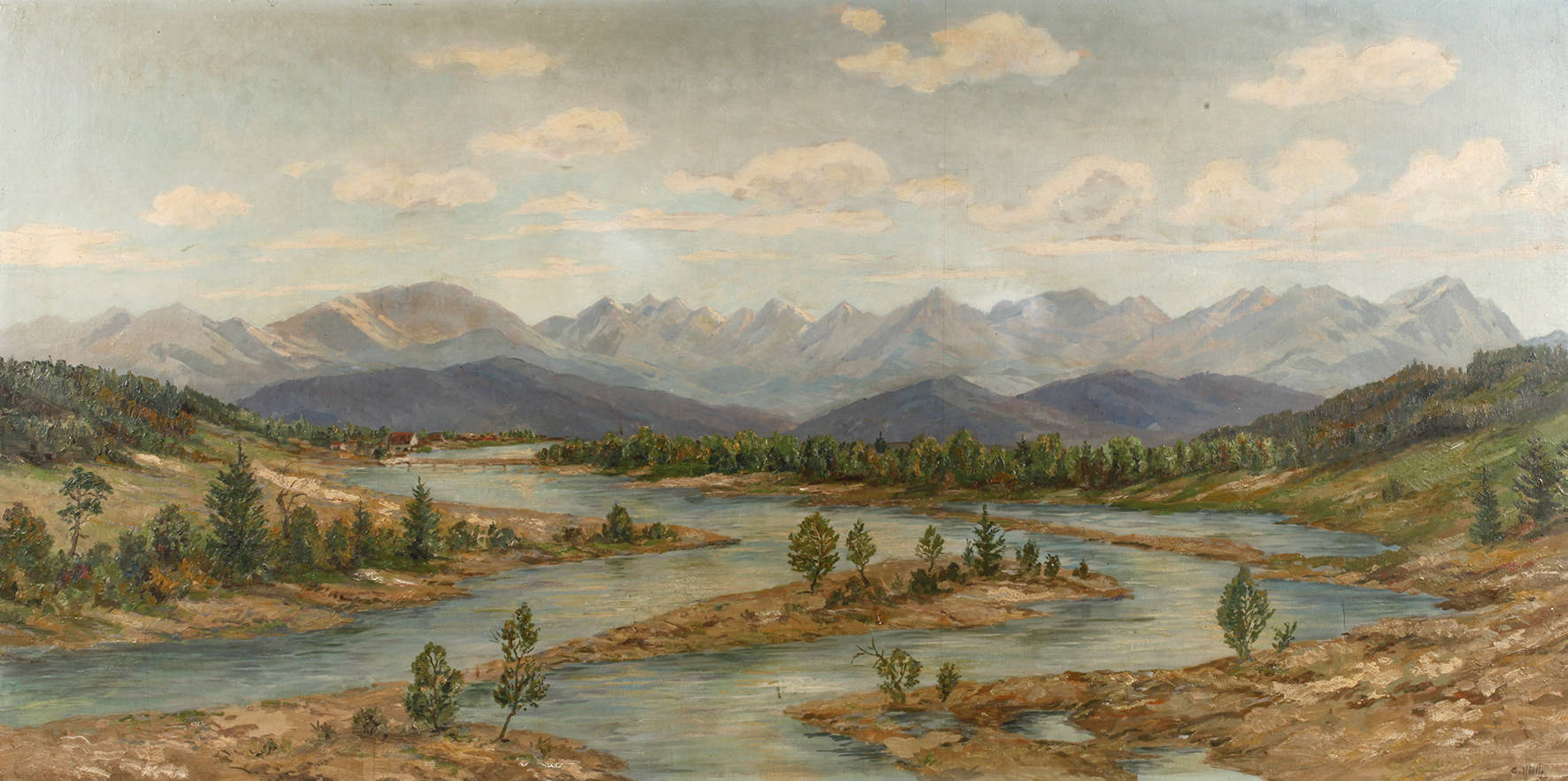 Georg Höhlig, Fluss in alpiner Landschaft