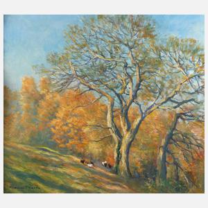 Ferdinand Barth, Hühnervolk in der Herbstsonne