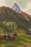 Waldemar Fink, ”Matterhorn mit Dorf zum See”
