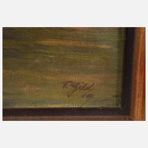 F. Gild, Landschaft mit Ziehbrunnen