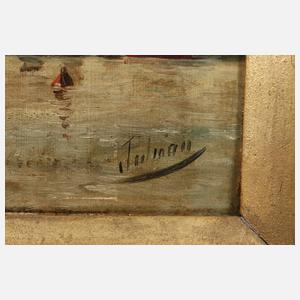 Flusslandschaft mit Dampfsegler