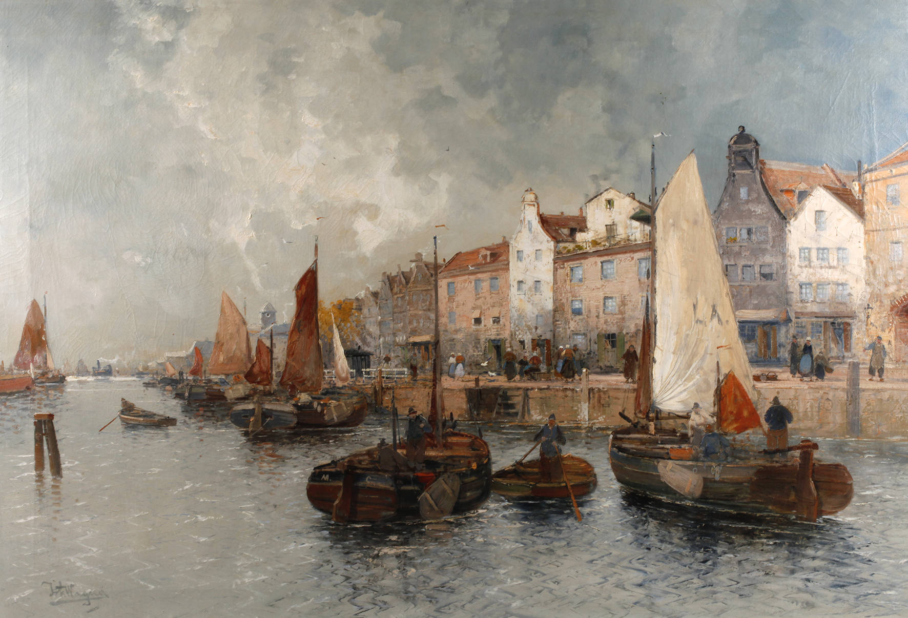 Joh. Wagner, ”Holländische Hafenszene”