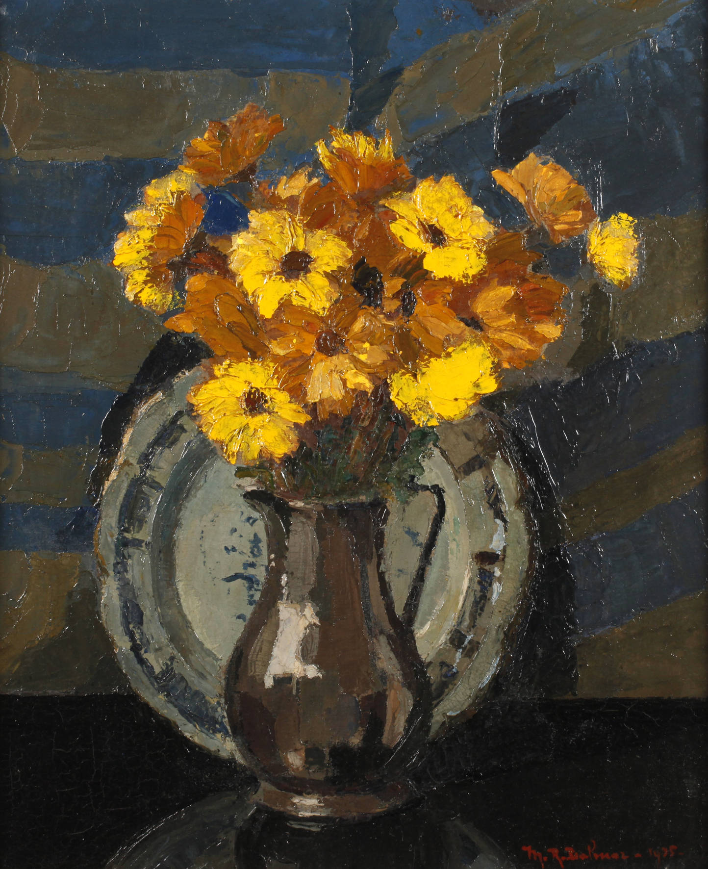 M. R. Balmer, Stillleben mit gelben Blumen
