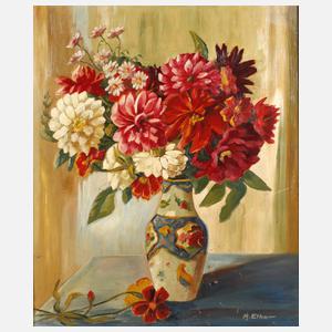 M. Ethor, Dahlienstillleben