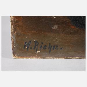 Marta Riehn, ”Zinnkanne und blaue Glasschale”