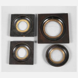 Vier Miniarurrahmen mit rundem Bildausschnitt 1. Hälfte 19. Jh.