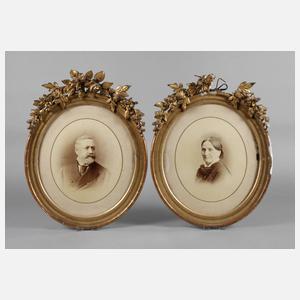 Zwei ovale Goldstuckrahmen um 1880