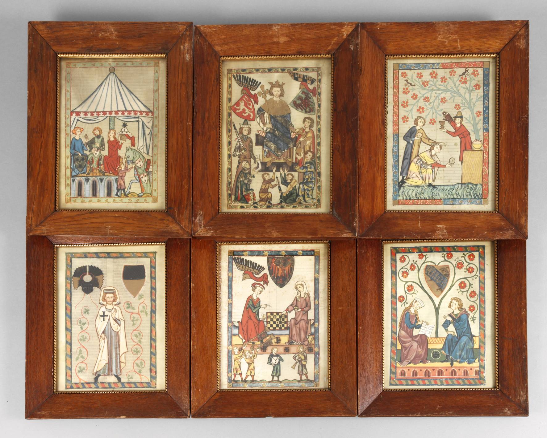 Sechs Bilderrahmen um 1920